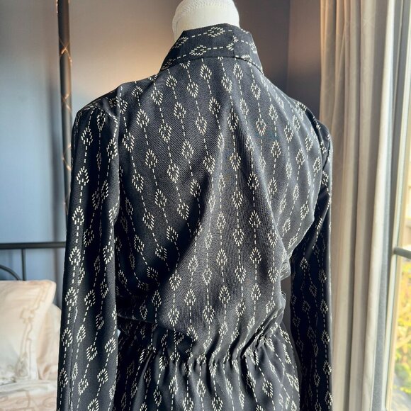 Womens Casual Bohemian  Print Long Sleeved Dress - Picture 5 of 10